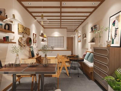 北欧奶茶店3D模型下载